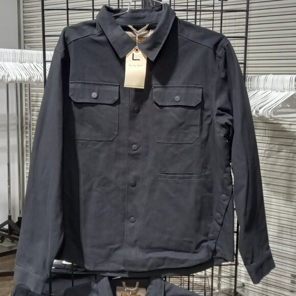 Concealed Carry Flannel Lined Canvas Shirt Jacket - Black | Large - Picture 2 of 7